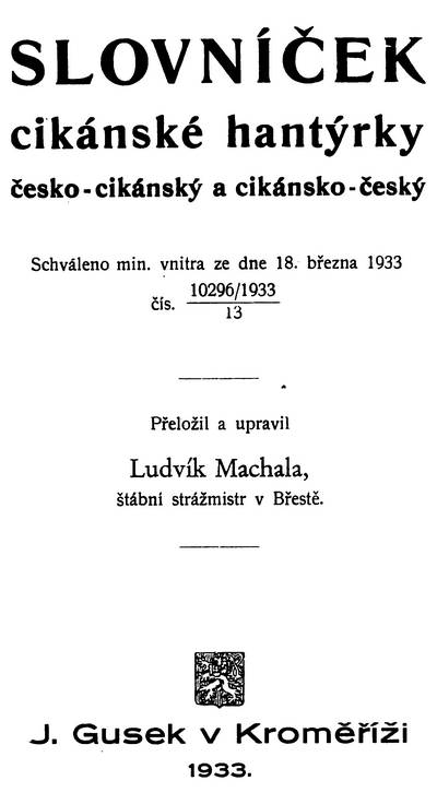 Ludvk Machala - Slovnek ciknsk hantrky - 1933 - 2 MB
